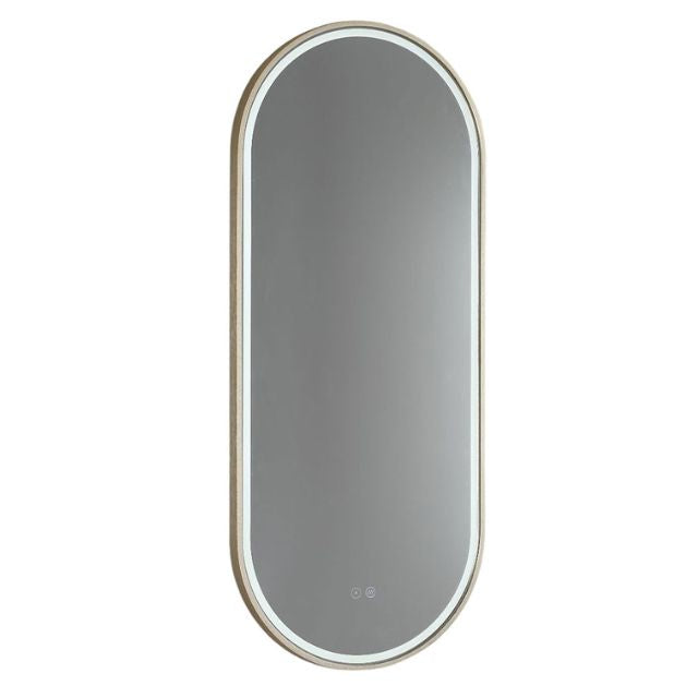 Remer Gatsby 900mm - 1200mm x 450mm LED Mirror Brushed Brass Frame