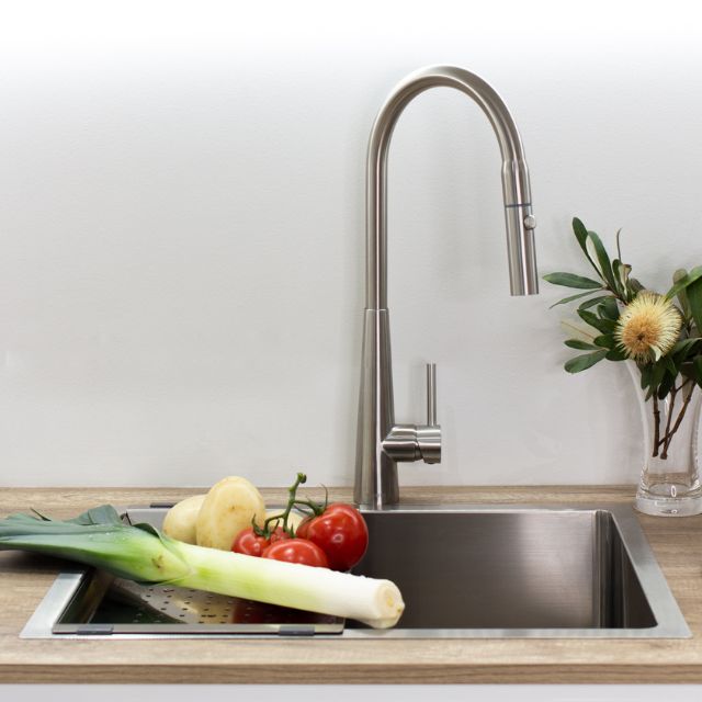 Suprema Xpress Fit Xcel Stainless Steel Retractable Sink Mixer Satin Finish