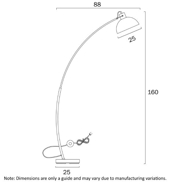 Telbix Beat Floor Lamp E27 Dimensions - The Blue Space