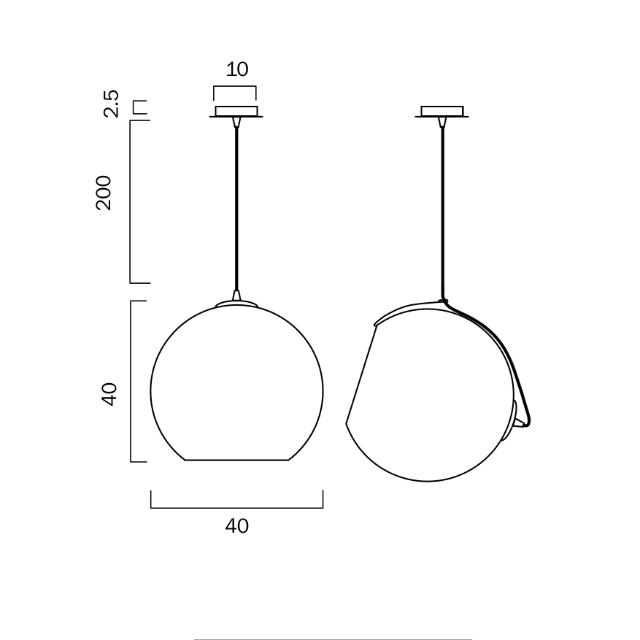 Telbix Bondi 40cm Pendant Light E27 Smoke BONDIPE40-SM - The Blue Space