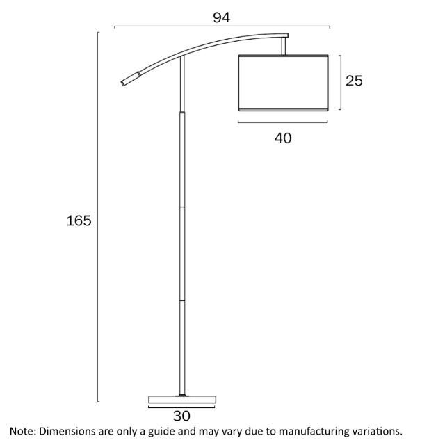 Telbix Cruz Floor Lamp E27 Black CRUZFL-BKIV - The Blue Space