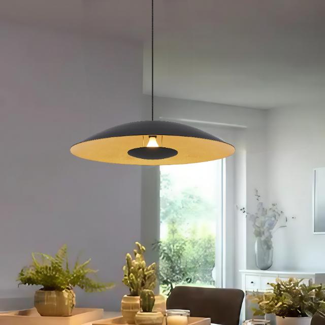 Telbix Daxia 80cm Pendant Light E27 Black DAXIAPE80-BKGD - The Blue Space