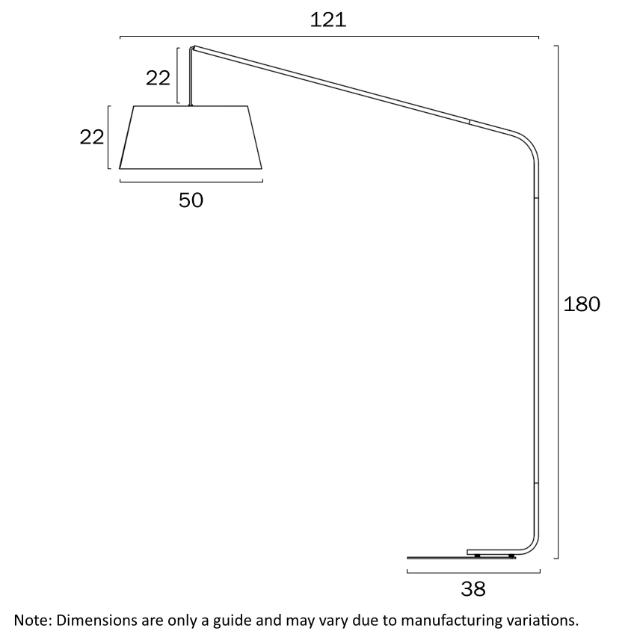 Telbix Downey Floor Lamp E27 Dimensions - The Blue Space