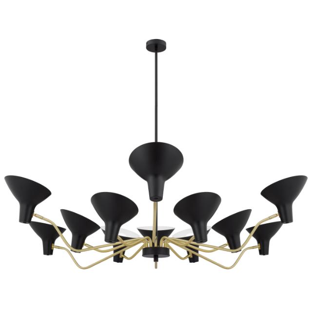 Telbix Farbon 12 Light Pendant E27 Black FARBONPE12-BK - The Blue Space