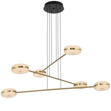 Telbix Govan 6 Light LED Pendant Light Gold GOVANPE6-AG - The Blue Space