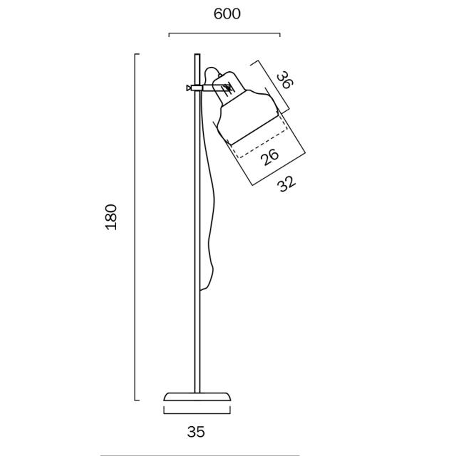 Telbix Grande Floor Lamp E27 Dimensions - The Blue Space