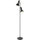 Telbix Hyvik 2 Light Floor Lamp E27 Black HYVIKFL2-BK - The Blue Space