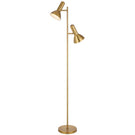 Telbix Hyvik 2 Light Floor Lamp E27 Brass HYVIKFL2-BRS - The Blue Space