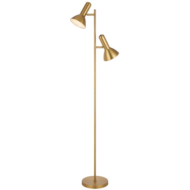 Telbix Hyvik 2 Light Floor Lamp E27 Brass HYVIKFL2-BRS - The Blue Space