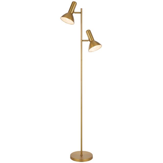 Telbix Hyvik 2 Light Floor Lamp E27 Brass HYVIKFL2-BRS - The Blue Space