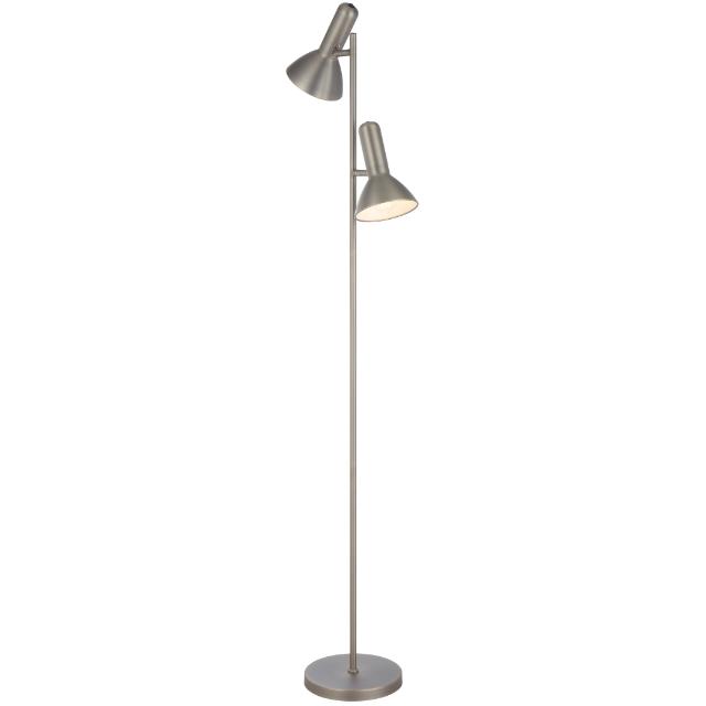 Telbix Hyvik 2 Light Floor Lamp E27 Nickel HYVIKFL2-NK - The Blue Space