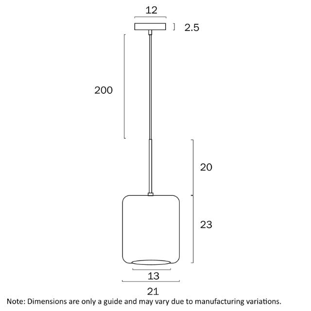 Telbix Korova Small Pendant Light E27 Dimensions - The Blue Space