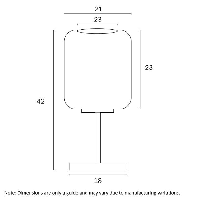 Telbix Korova Table Lamp E27 Dimensions - The Blue Space