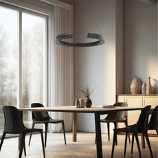 Telbix Lucid Pendant Light Round LED Black LUCIDPE065-BK - The Blue Space