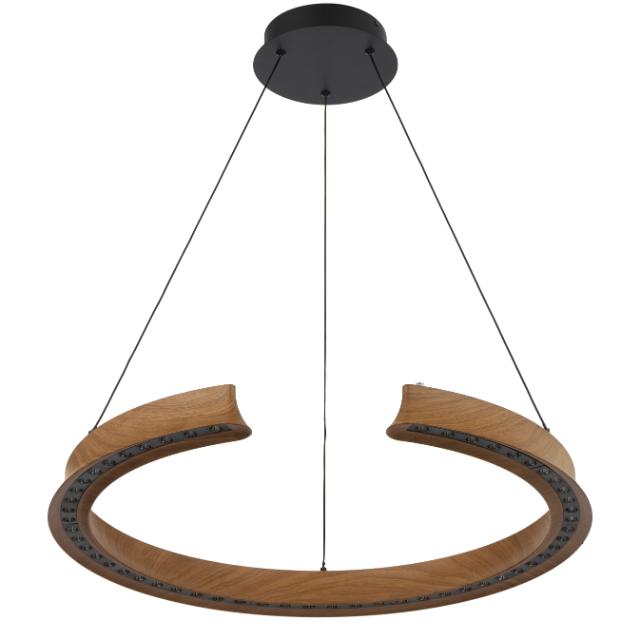 Telbix Lucid Pendant Light Round LED Wood LUCIDPE065-WD - The Blue Space