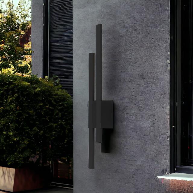 Telbix Masto Exterior Wall Light LED Black MASTOWB2-BK83 - The Blue Space