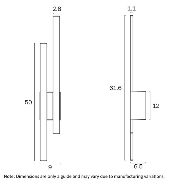 Telbix Masto Exterior Wall Light LED Line Drawings - The Blue Space