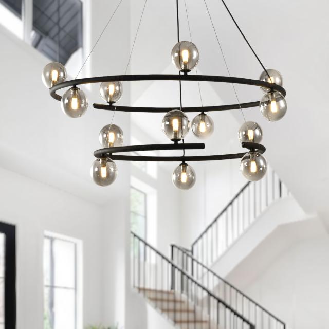 Telbix Ovaria 13 Light Pendant Light G9 Black