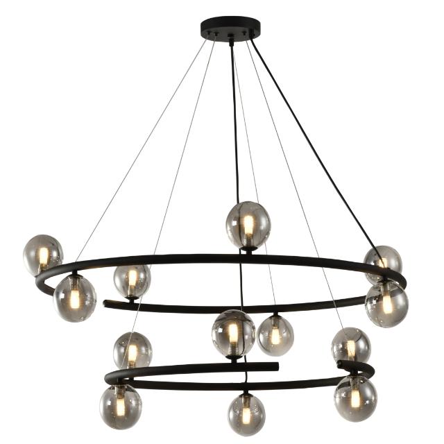 Telbix Ovaria 13 Light Pendant Light G9 Black