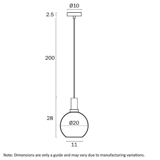 Telbix Patino 20cm Pendant Light E27 PATINOPE20 Line Drawings - The Blue Space