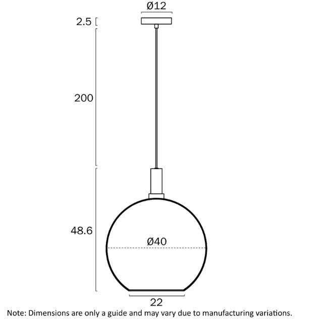 Telbix Patino 40cm Pendant Light E27 Line Drawing - The Blue Space