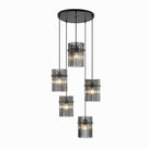 Telbix Quilo 5 Light Pendant Light E27  QUILOPE5-BKSM - The Blue Space