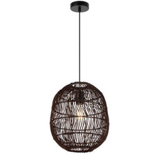 Telbix Rana 30cm Pendant E27 Brown Rattan RANAPE30-BRN - The Blue Space