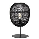 Telbix Rana 30cm Table E27 Black Rattan RANATL30BK - The Blue Space