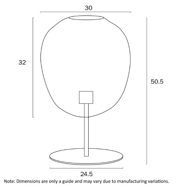 Telbix Rana 30cm Table Dimensions - The Blue Space