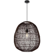 Telbix Rana 50cm Pendant E27 Brown Rattan RANAPE50-BRN - The Blue Space