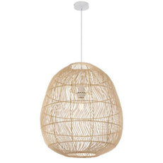 Telbix Rana 50cm Pendant E27 Natural Rattan RANAPE50-NAT - The Blue Space