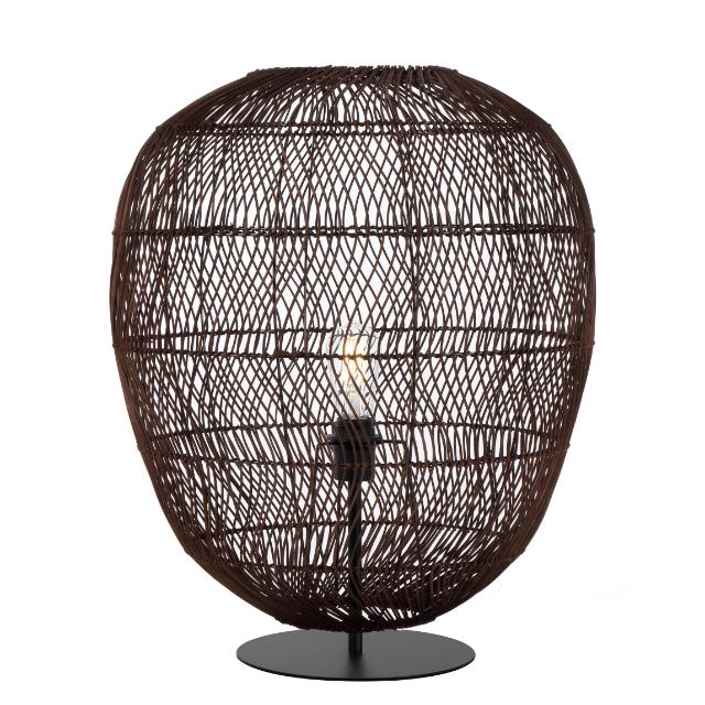 Telbix Rana 50cm Table E27 Brown Rattan RANATL50BRW - The Blue Space