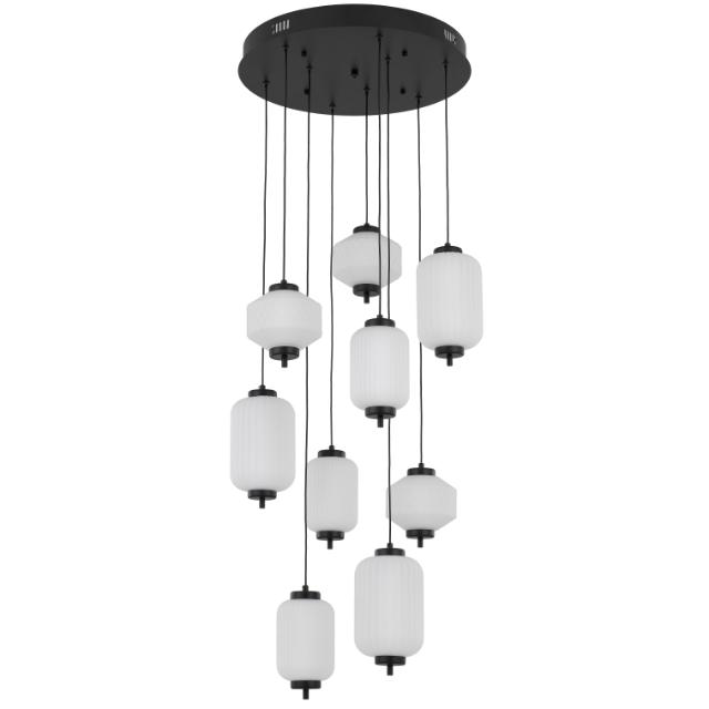 Telbix Torso 9 Light Pendant Led Black TORSOPE9-BK - The Blue Space