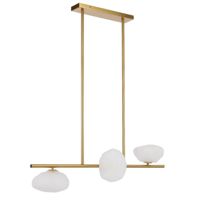 Telbix Zecca 3 Light Horizontal Pendant Light G9 Gold Frost ZECCAPE3H-AGFR - The Blue Space