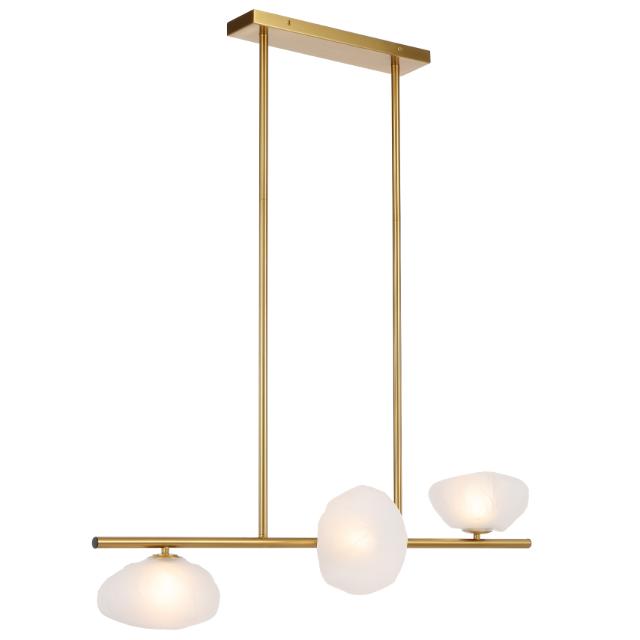 Telbix Zecca 3 Light Horizontal Pendant Light G9 Gold Frost ZECCAPE3H-AGFR - The Blue Space