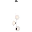 Telbix Zecca 3 Light Vertical Pendant Light G9 Black Frost ZECCAPE3V-BKFR - The Blue Space