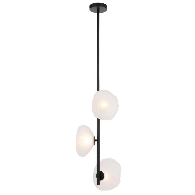 Telbix Zecca 3 Light Vertical Pendant Light G9 Black Frost ZECCAPE3V-BKFR - The Blue Space