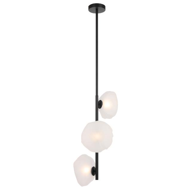 Telbix Zecca 3 Light Vertical Pendant Light G9 Black Frost ZECCAPE3V-BKFR - The Blue Space