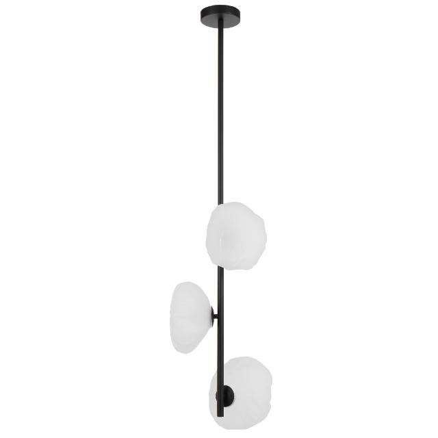 Telbix Zecca 3 Light Vertical Pendant Light G9 Black Frost ZECCAPE3V-BKFR - The Blue Space