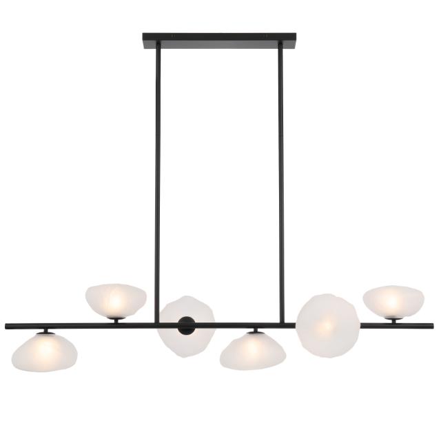 Telbix Zecca 6 Light Pendant Light G9 Black Frost ZECCAPE6-BKFR - The Blue Space