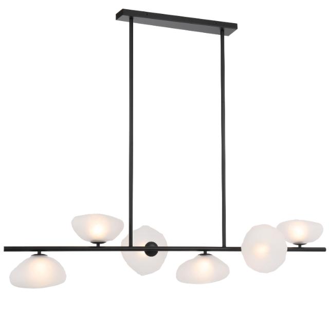 Telbix Zecca 6 Light Pendant Light G9 Black Frost ZECCAPE6-BKFR - The Blue Space