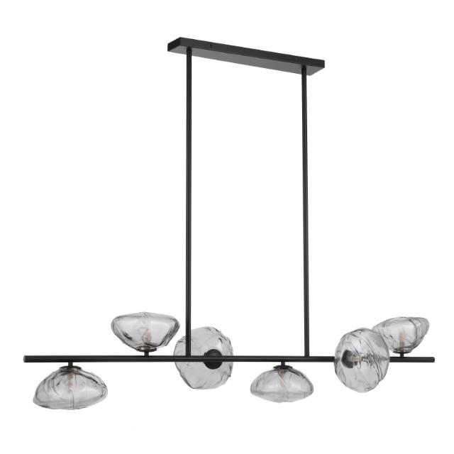 Telbix Zecca 6 Light Pendant Light G9 Black Smoke ZECCAPE6-BKSM - The Blue Space