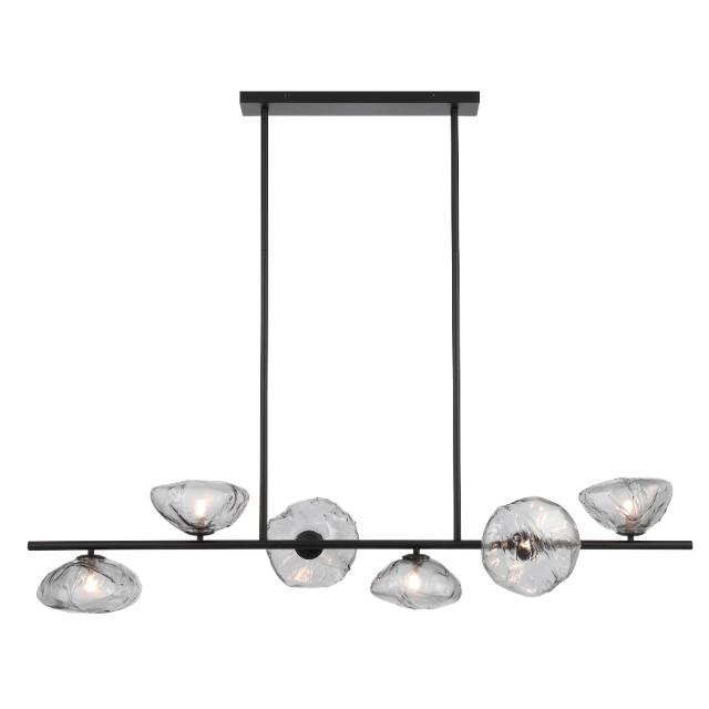 Telbix Zecca 6 Light Pendant Light G9 Black Smoke ZECCAPE6-BKSM - The Blue Space