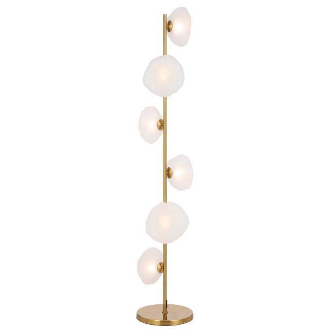 Telbix Zecca Floor Lamp G9 Gold Frost ZECCAFL6-AGFR - The Blue Space