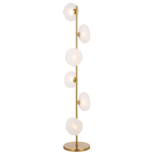 Telbix Zecca Floor Lamp G9 Gold Frost ZECCAFL6-AGFR - The Blue Space