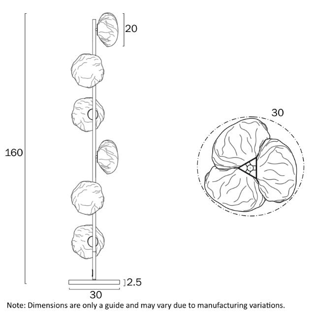 Telbix Zecca Floor Lamp G9 Line Drawing - The Blue Space