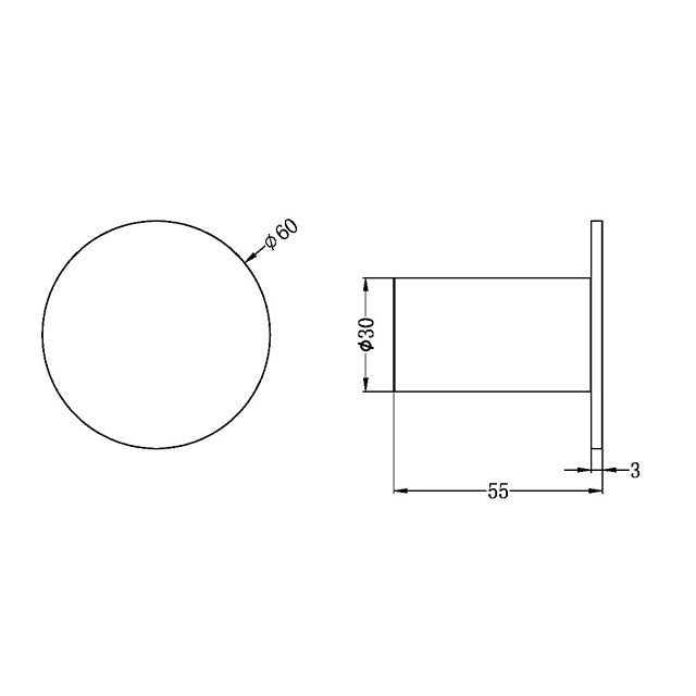 Mecca Robe Hook II Technical Drawing | The Blue Space