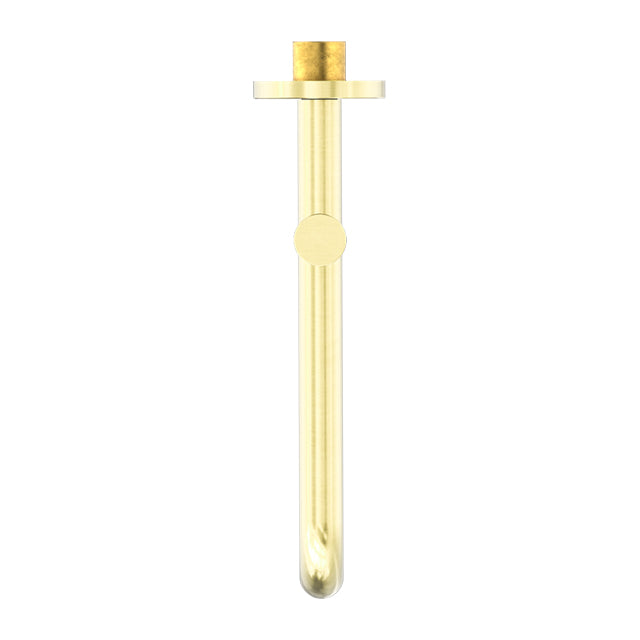 Mecca Wall Mounted Swivel Basin/Bath Spout Only 225mm Brushed Gold top view | The Blue Space