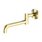 Mecca Wall Mounted Swivel Basin/Bath Spout Only 225mm Brushed Gold | The Blue Space