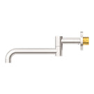 Mecca Wall Mounted Swivel Basin/Bath Spout Only 225mm Brushed Nickel | The Blue Space